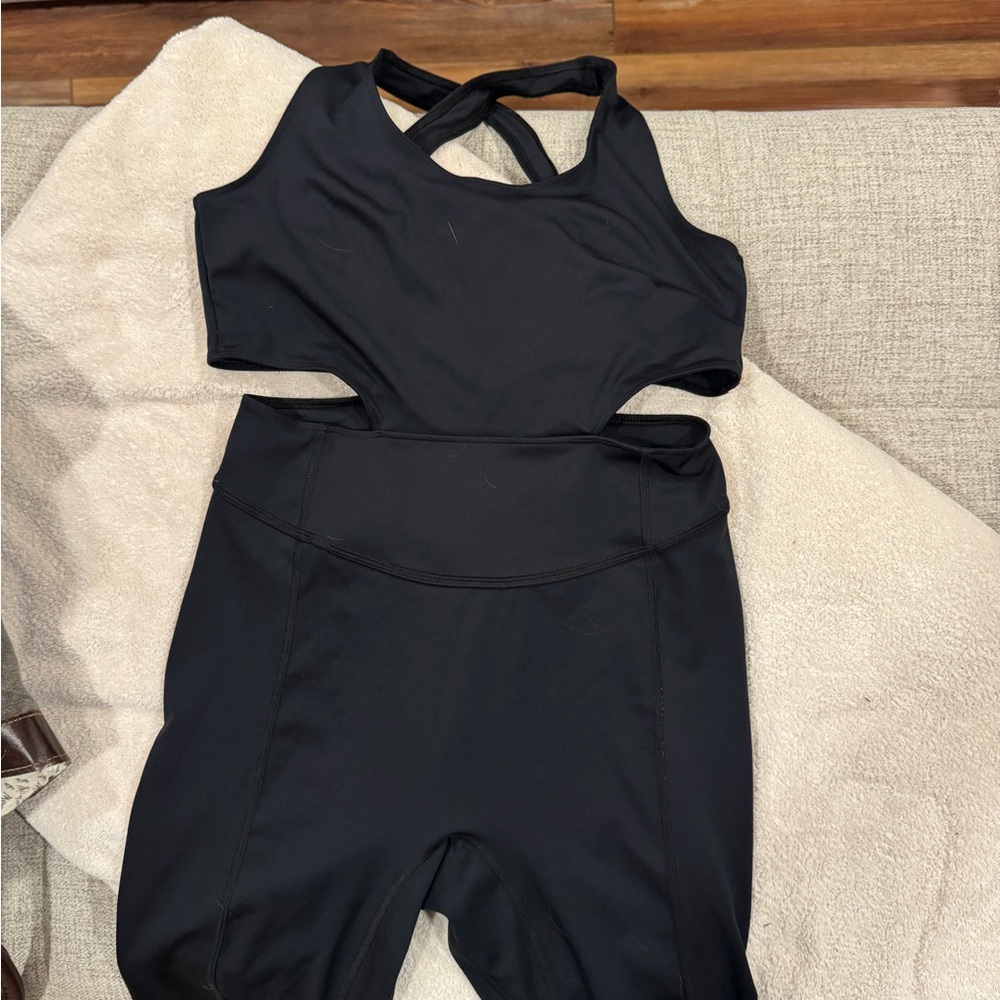 FP Movement by Free People Black Cutout Jumpsuit for workout or everyday